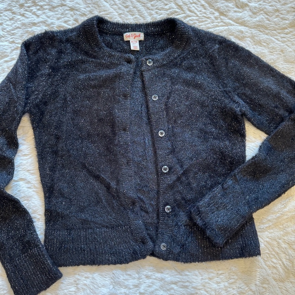 Cat & Jack Girls Cardigan - Black - Size M(7-8)